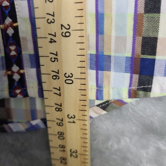 Robert Graham Mens L/S Embroidered Plaid Western Style Shirt Size X-Large‎ - Picture 11 of 12